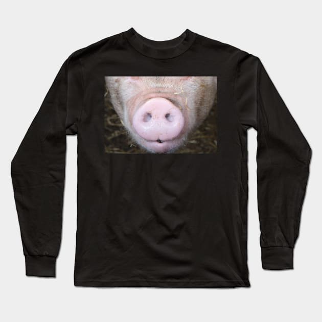 Pig Snout Hog Face Long Sleeve T-Shirt by ArtedPool